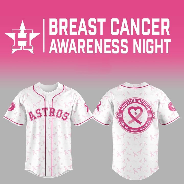Houston Astros Breast Cancer Awareness Night Jersey Pink Ribbon Astros Fan Merch Gifts