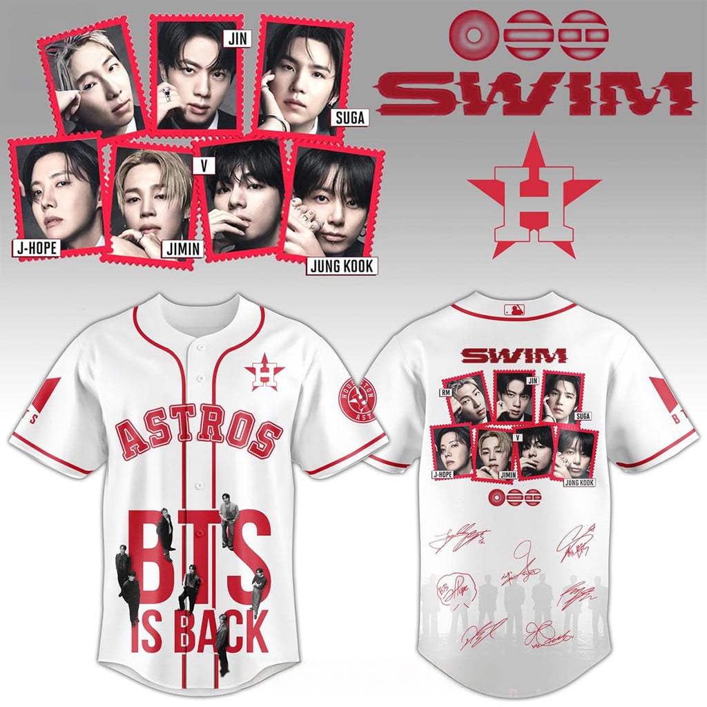 Houston Astros Celebrate BTS Is Back Swim Jersey Astros Merch Gifts For BTS Fan