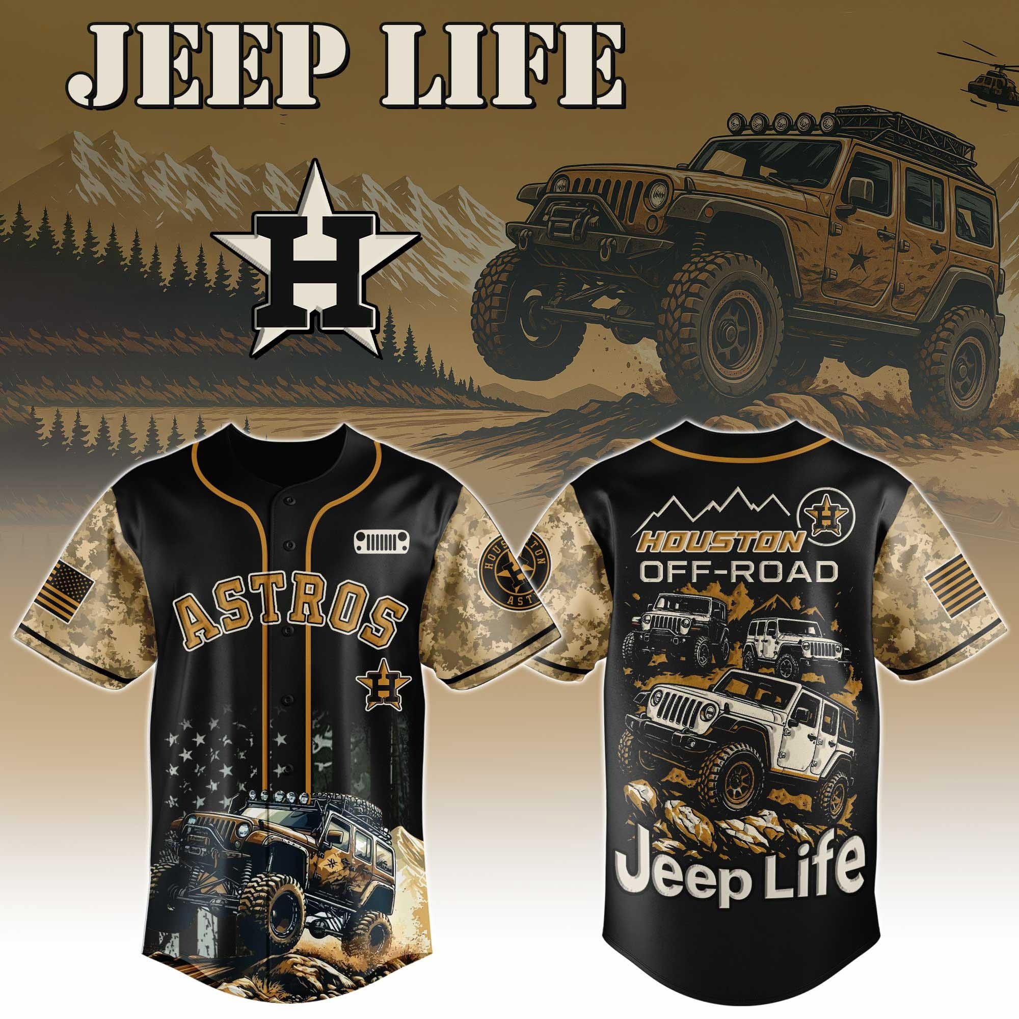 Houston Astros Off-Road Jeep Life Jersey Baseball Lovers Gifts For Jeep Owners For Him