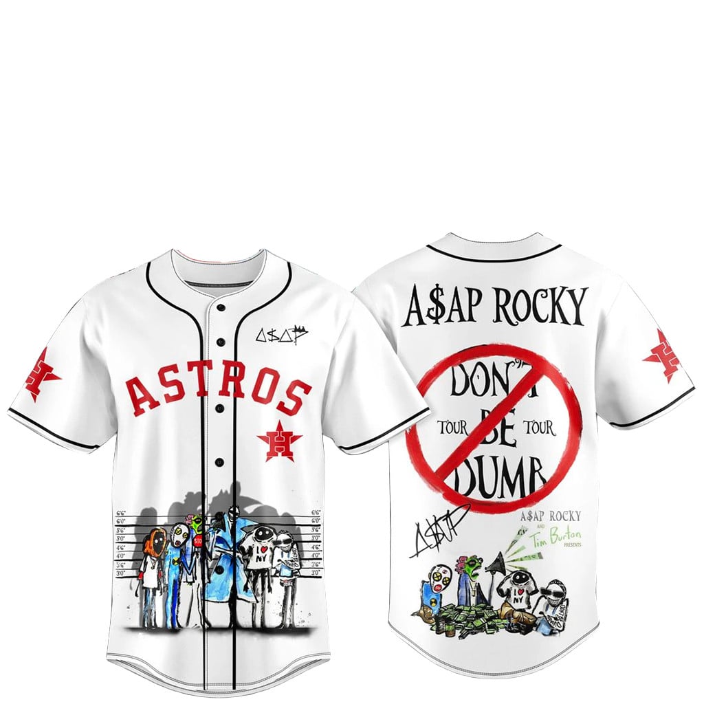Houston Astros X ASAP ROCKY Don't Be Dumb World Tour 2026 Baseball Jersey Fan Merch Gifts