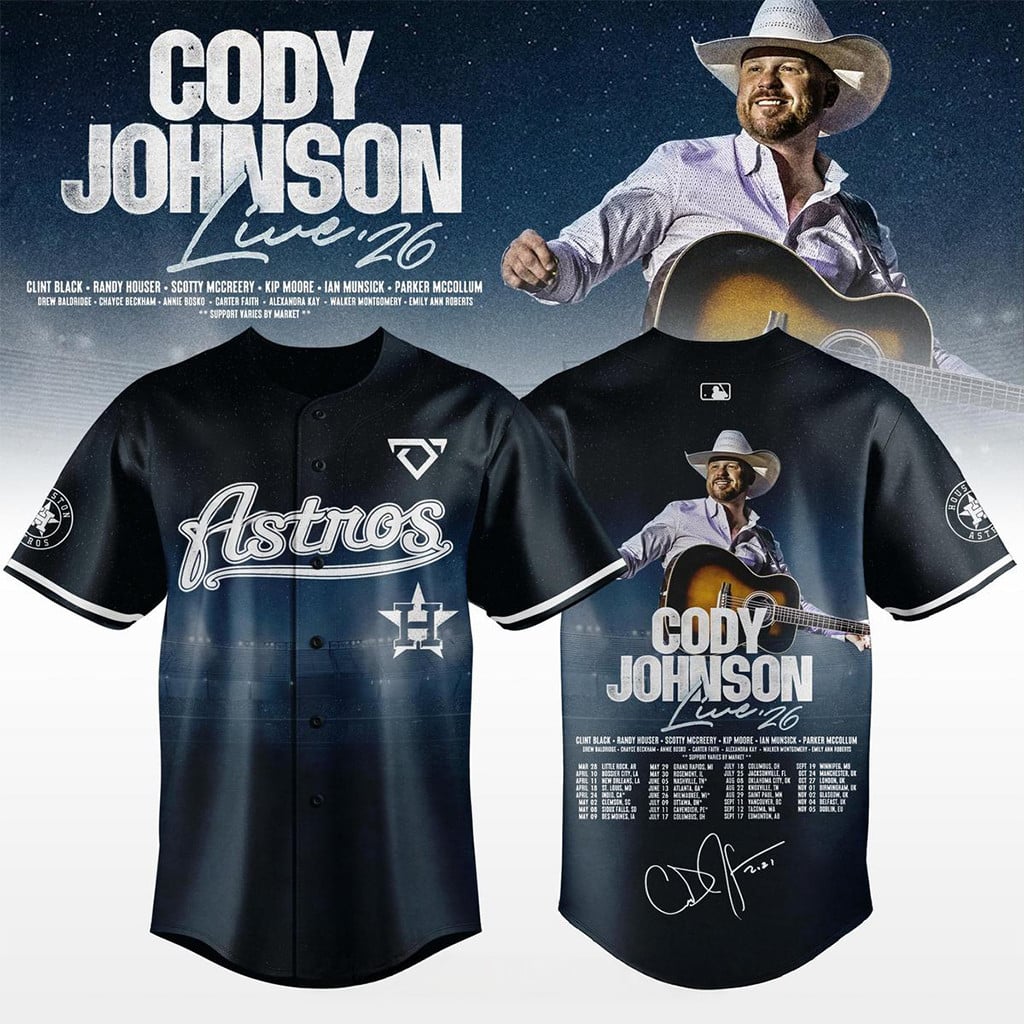 Houston Astros x Cody Johnson Live Tour 2026 Jersey Astros Merch Gifts For Music Fans