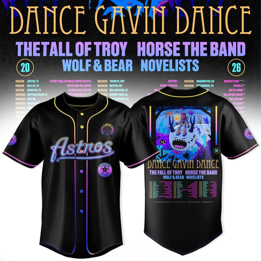 Houston Astros X Dance Gavin Dance 2026 Tour Jersey Houston Astros Merch Gifts For Fans