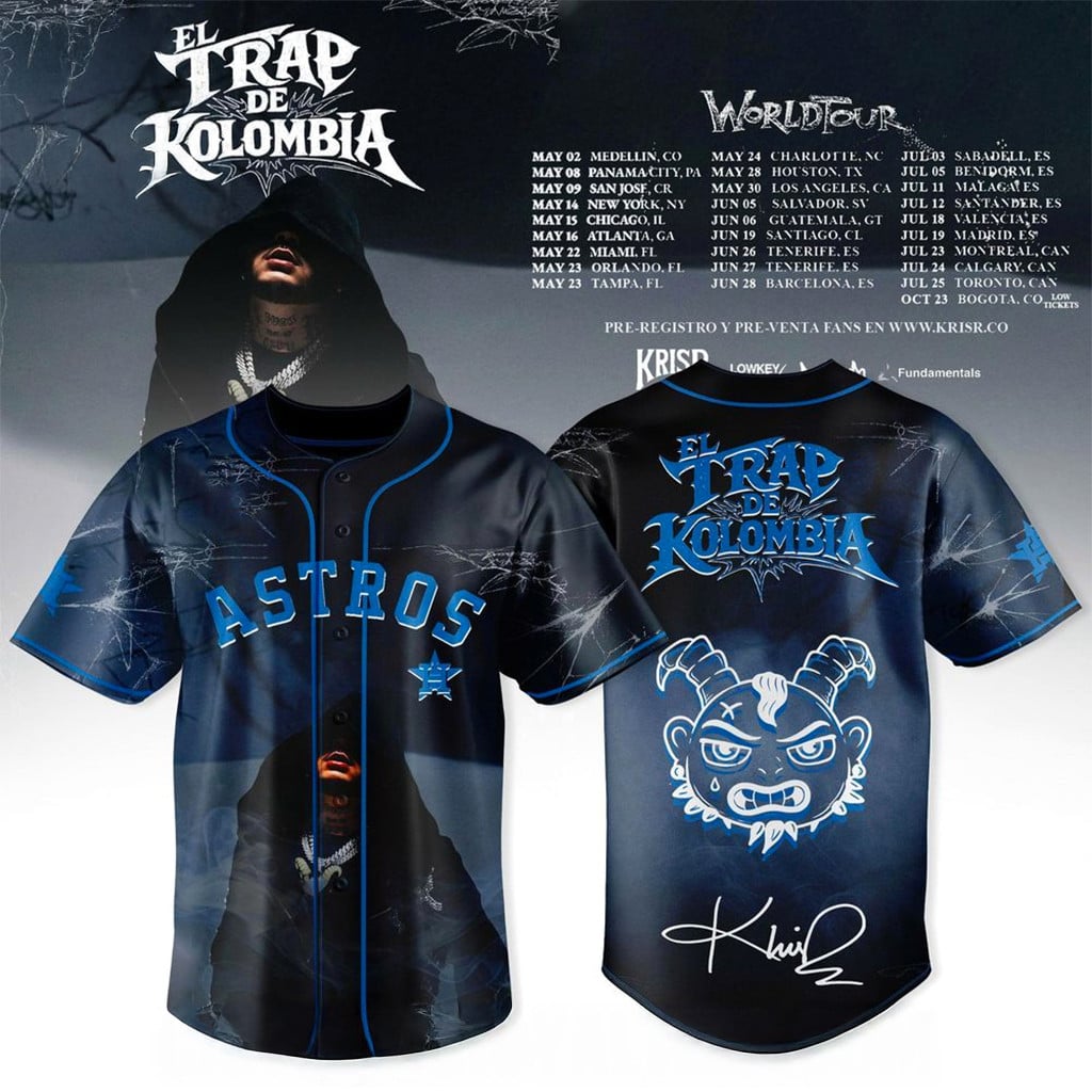 Houston Astros x El Trap De Kolombia USA Tour 2026 Jersey Astros Merch Gifts For Fans