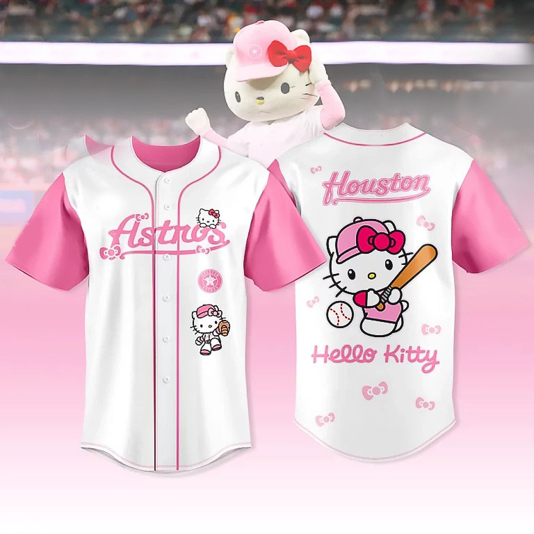 Houston Astros X Hello Kitty Jersey Hello Kitty Night Clothing Gift For Girlfriend