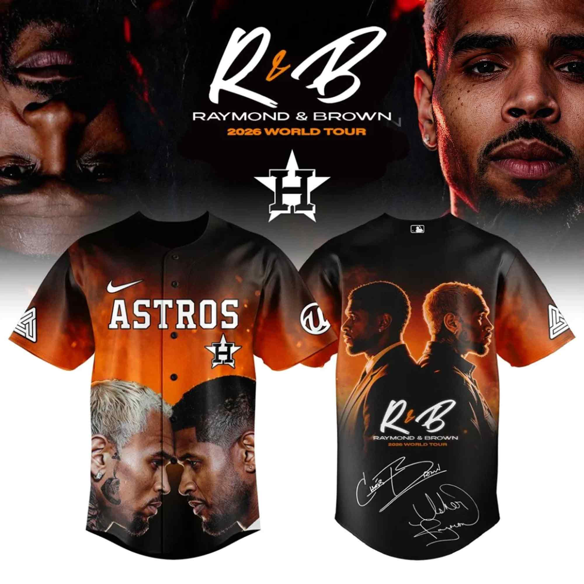 Houston Astros x Raymond and Brown The R&B Tour 2026 Jersey Concert Clothes Gift