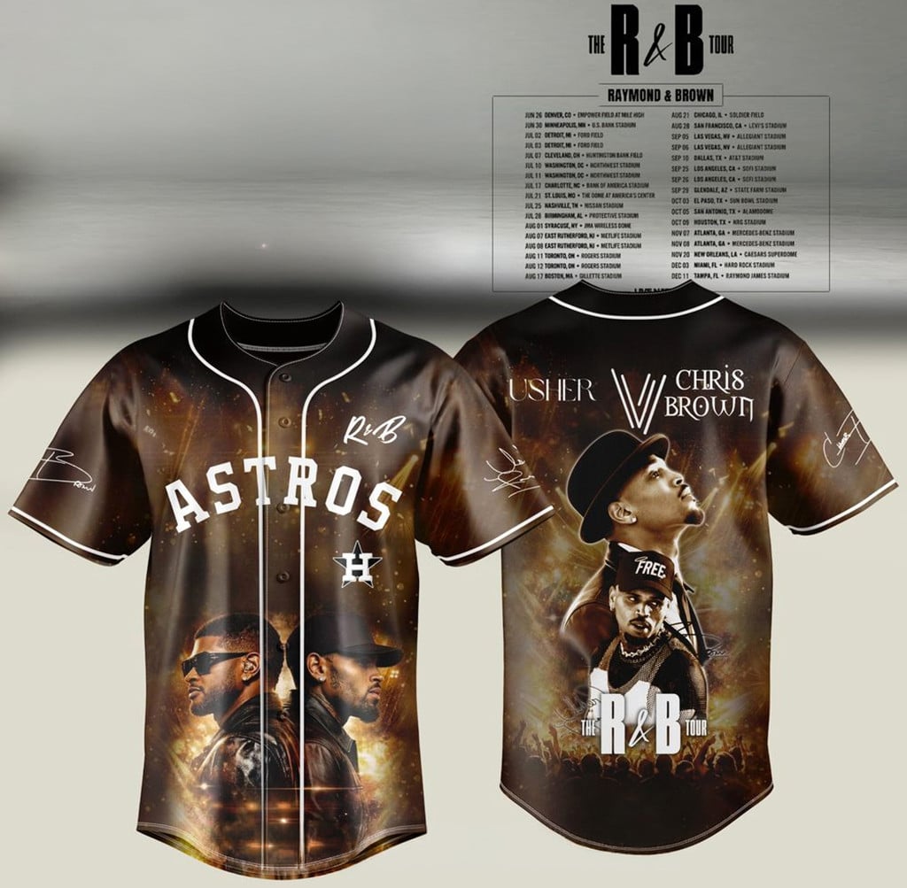 Houston Astros X Usher And Chris Brown The R&B Tour 2026 Jersey Houston Astros Merch Gifts