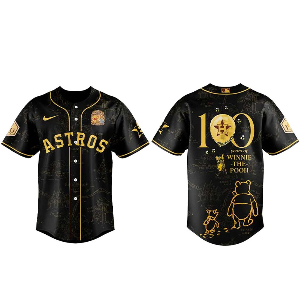 Houston Astros x Winnie The Pooh 100th Anniversary Baseball Jersey