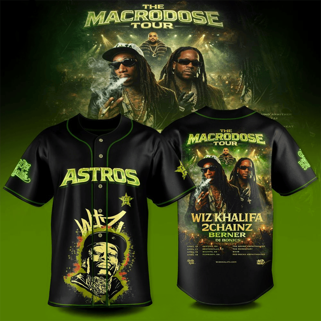 Houston Astros X Wiz Khalifa 2026 The Macrodose Tour Jersey Fan Merch Best Gifts For Him
