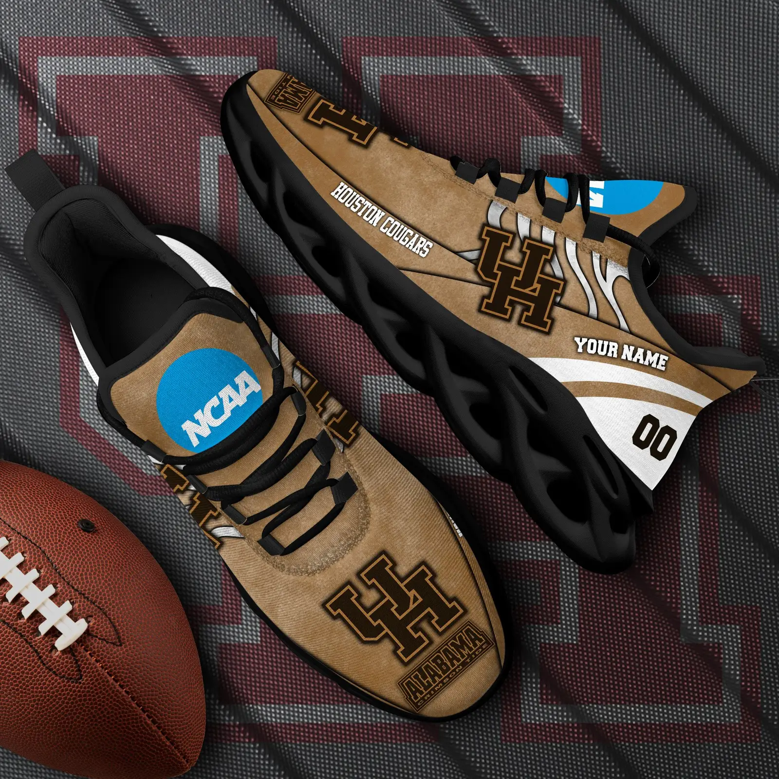 Houston Cougars Black Max Soul Shoes 2026 Versions Custom Your Name And Number 312