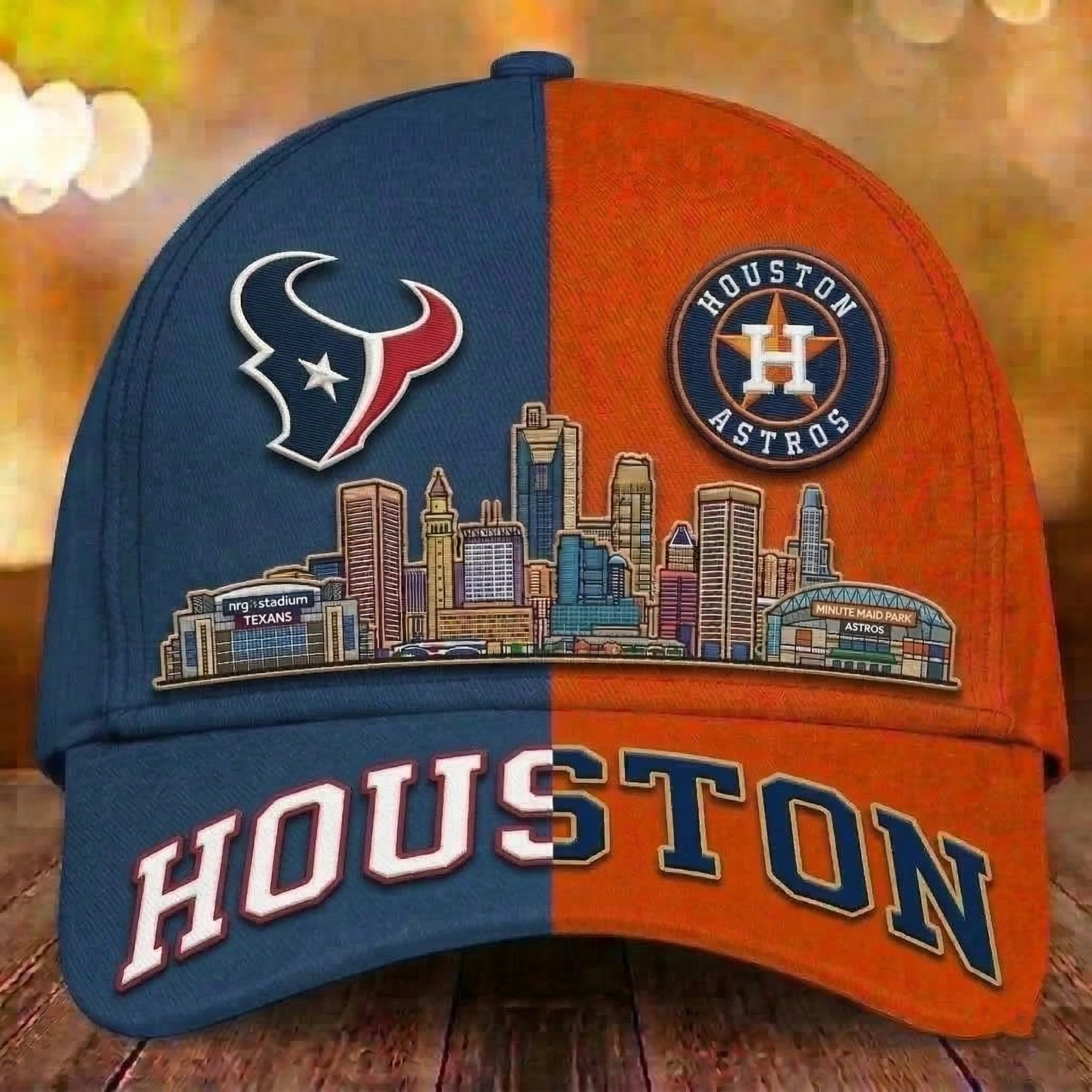 Houston Texans Astros Baseball Cap Houston City Mashup Clothing Gift For Game Day Mom