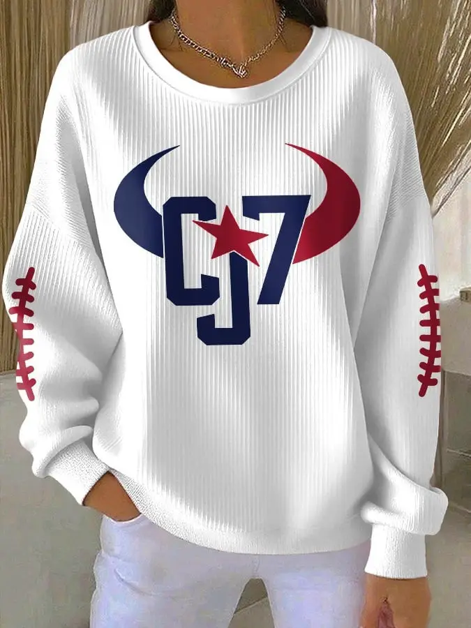 Houston Texans CJ7 Sweatshirt Women's Game Day Clothing Football Fan Merch Houston Texans Gifts