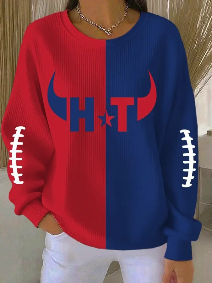 Houston Texans Sweatshirt Women's Game Day Apparel HT Football Merch Gifts Ideas For Fans