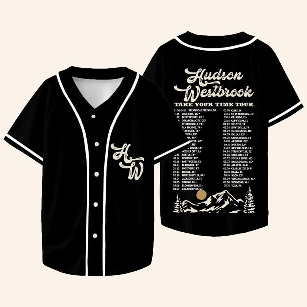 Hudson Westbrook Merch Take Your Time Tour Baseball Jersey Presents For Music Lovers - WearandDecor