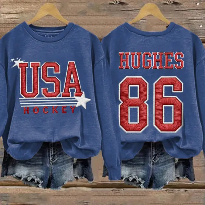 Hughes USA Hockey Team Sweatshirt USA Hockey Team Merch Present Idea For Her