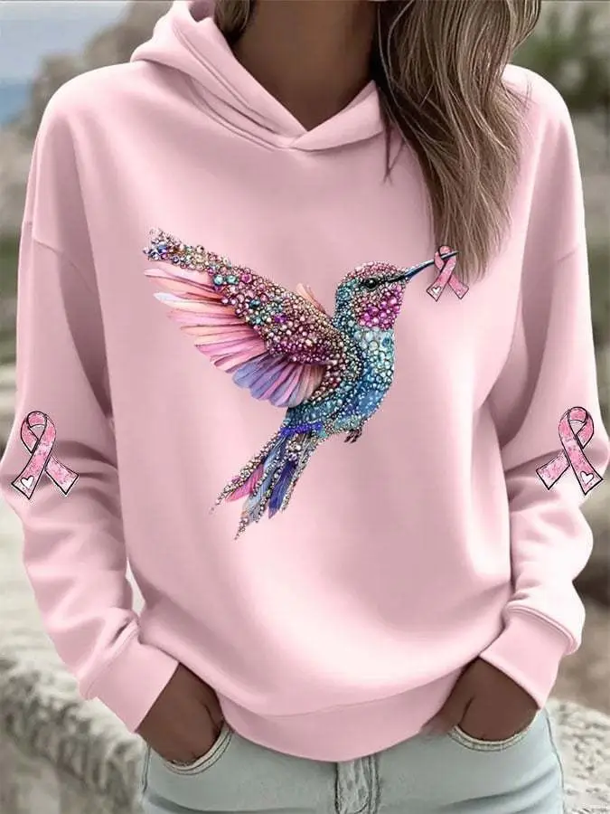 Hummingbird Breast Cancer Awareness Pink Hoodie 3D Print Breast Cancer Gift Ideas Hummingbird Breast Cancer Awareness Pink Hoodie 3D Print Breast Cancer Gift Ideas - Image 1