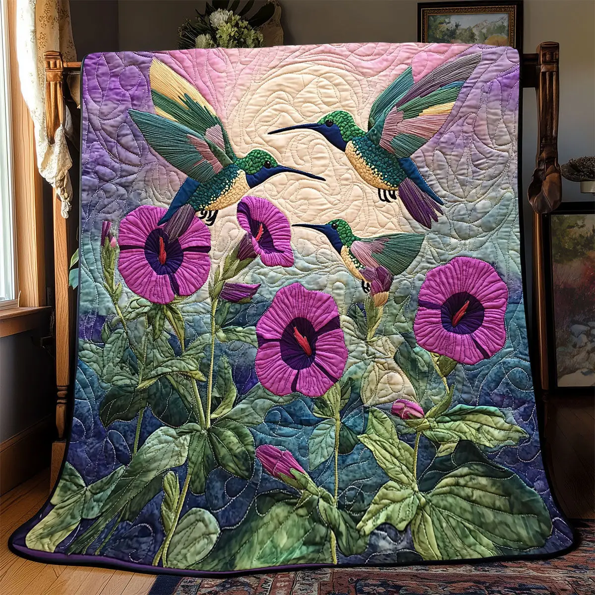 Hummingbird Easter Quilt Blanket For Couch Gifts For Father's Day From Wife