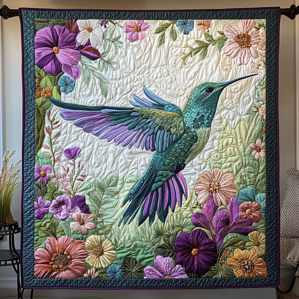 Hummingbird Haven Quilted Blanket Sofa Couch Throw Blanket Great Hummingbird Lover Gifts Hummingbird Haven Quilted Blanket Sofa Couch Throw Blanket Great Hummingbird Lover Gifts - Image 1