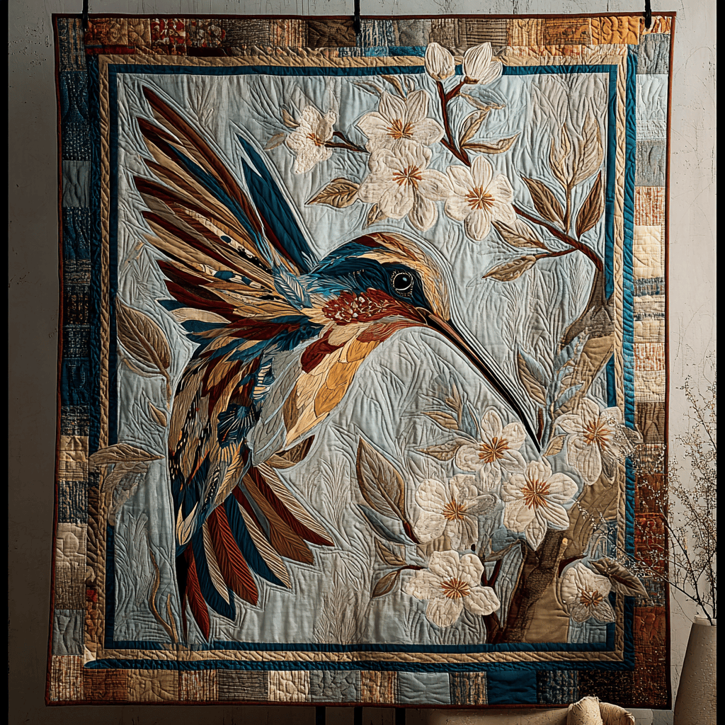 Hummingbird Melody Quilted Blanket Cool Throw Blanket Christian Gifts For Dad Hummingbird Melody Quilted Blanket Cool Throw Blanket Christian Gifts For Dad - Image 1