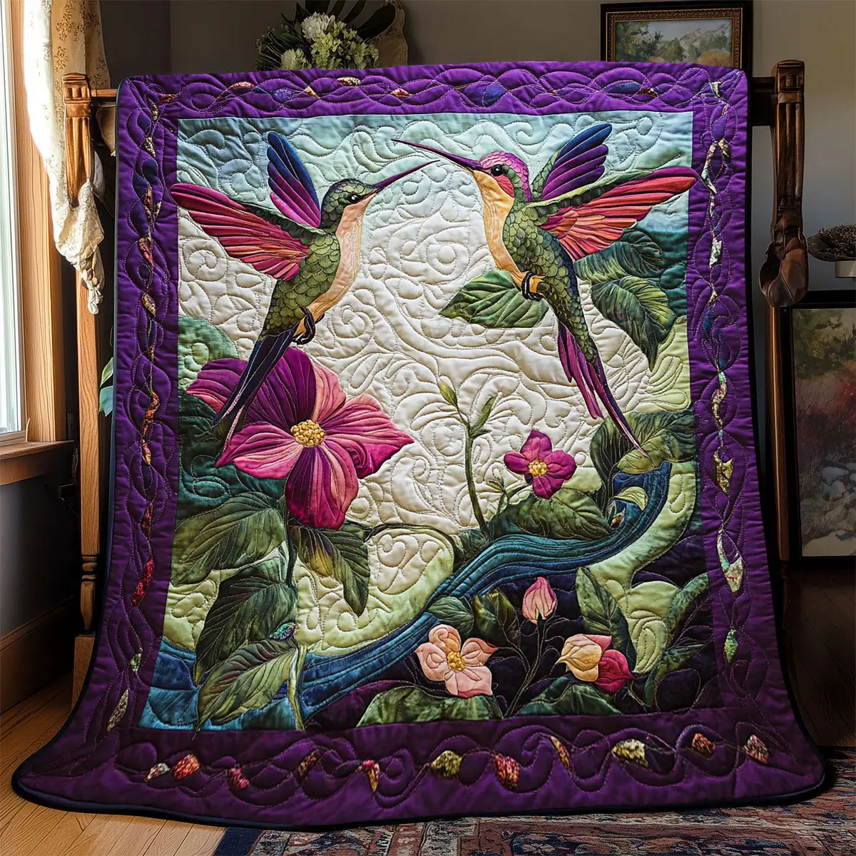 Hummingbird Quilt Blanket Patrick Day Gift For Irishs