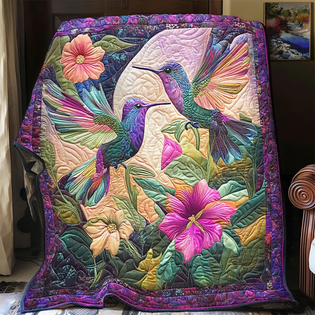 Hummingbird Quilt Blankets Best Gift For Daughter'S First Mother'S Day