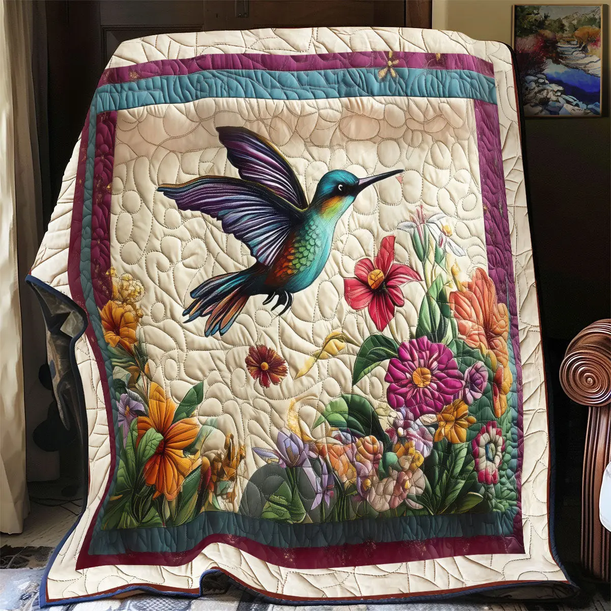 Hummingbird Quilt Blankets Best Throw Blanket Father's Day Presents For Son