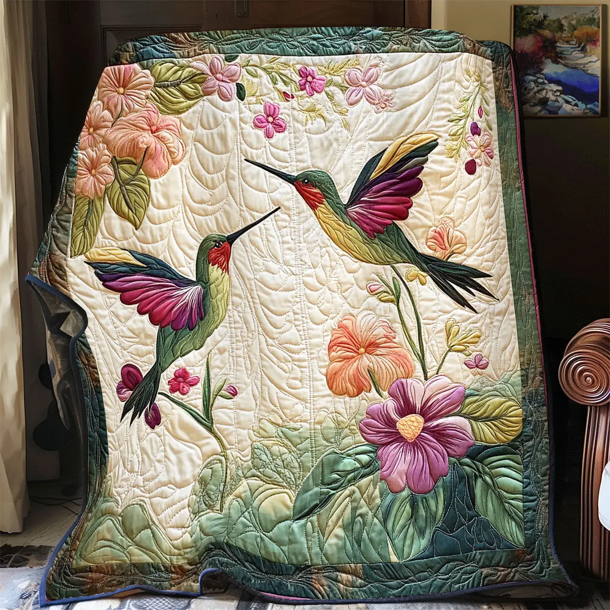 Hummingbird Quilt Blankets Couch Blanket Special Birthday Gifts For Grandma