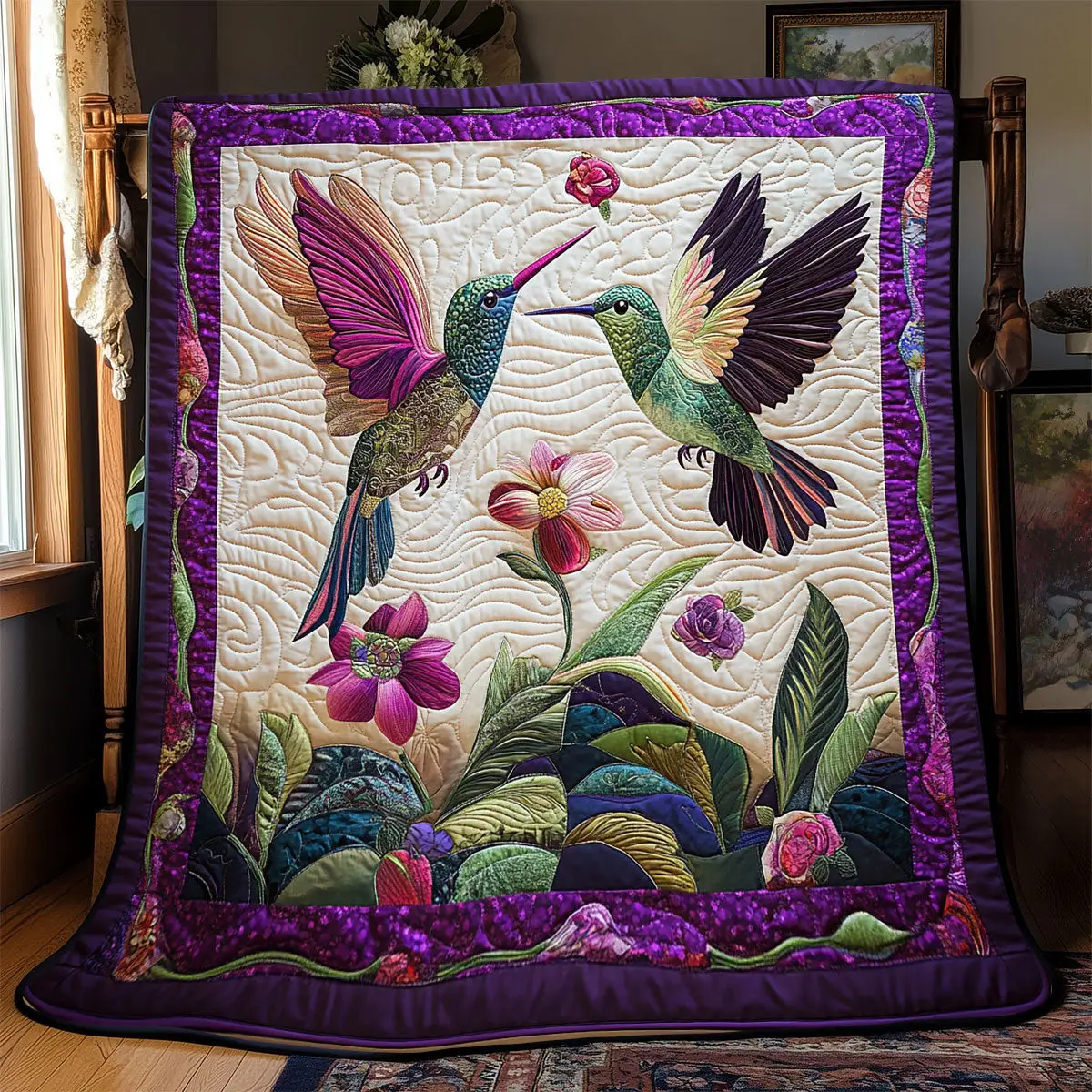Hummingbird Quilt Blankets Special Birthday Gifts For Grandma