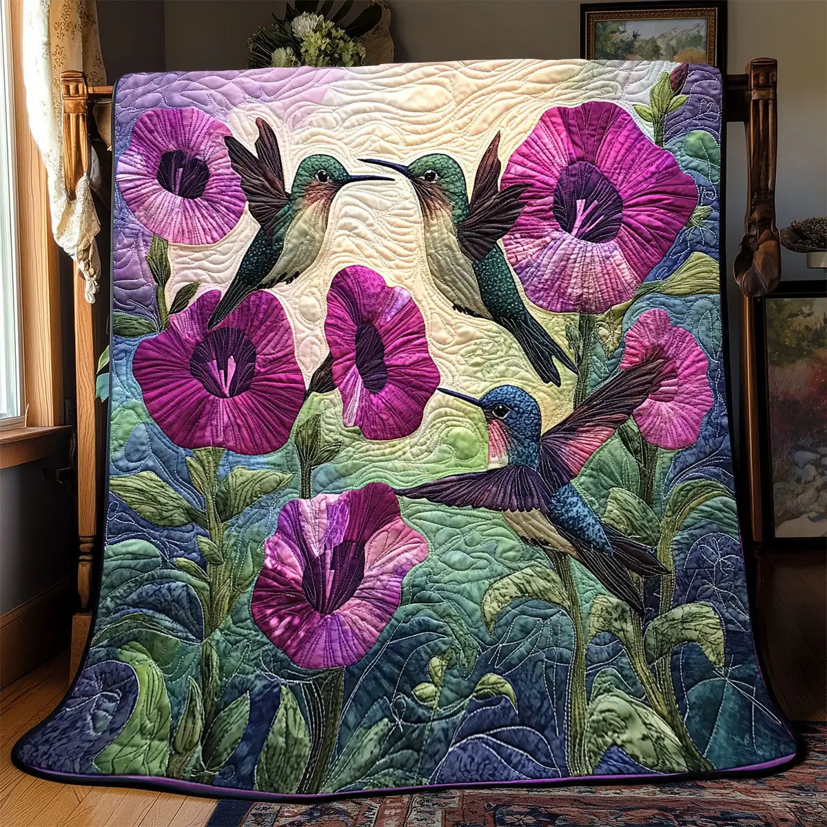 Hummingbird Quilt Luxury Throw Blankets Perfect Father's Day Gifts