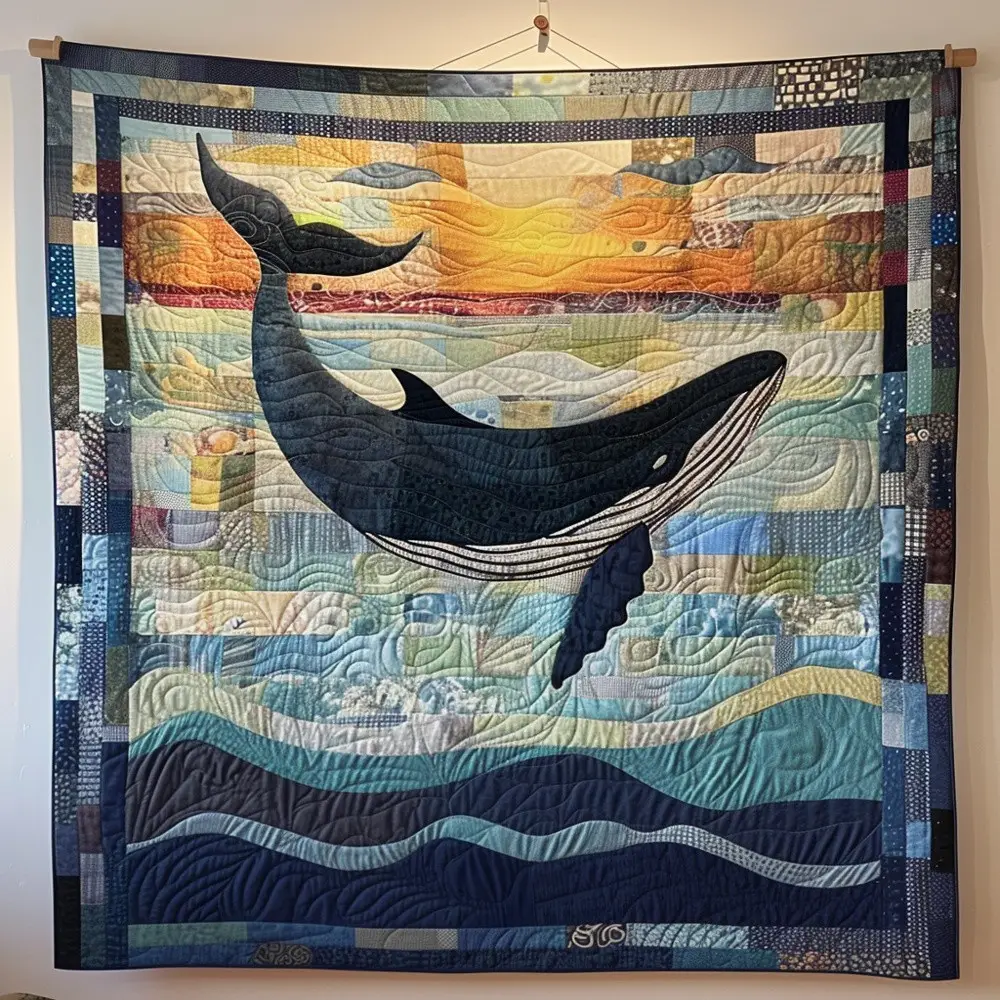 Humpback Whale Ocean Quilted Blanket Sea Life Nature Art Cozy Throw Best Gift For Ocean Animal Lovers