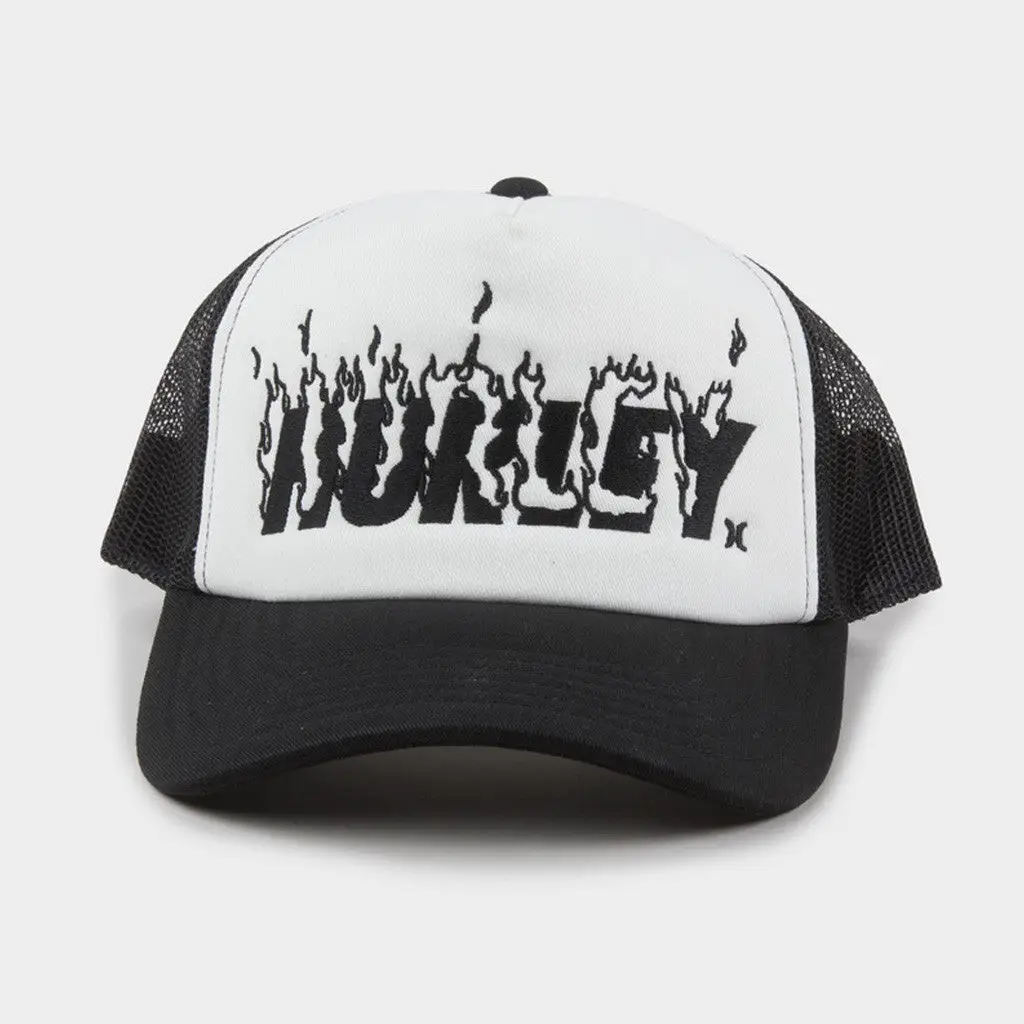Hurley Merch Hurley X Travis Barker Flame Trucker Hat Birthday Ideas For Boyfriend -WearandDecor