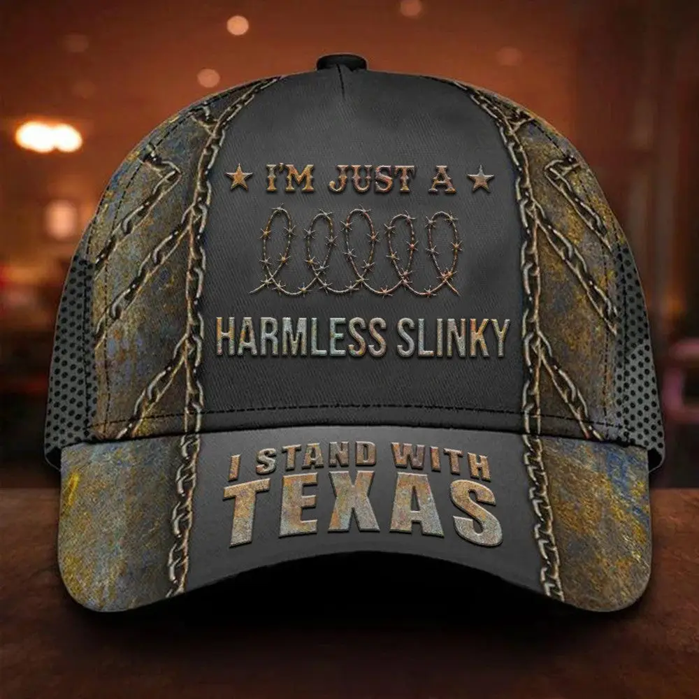 I’m Just A Harmless Slinky Razor Wire Hat I Stand With Texas Hat Gifts -WearandDecor
