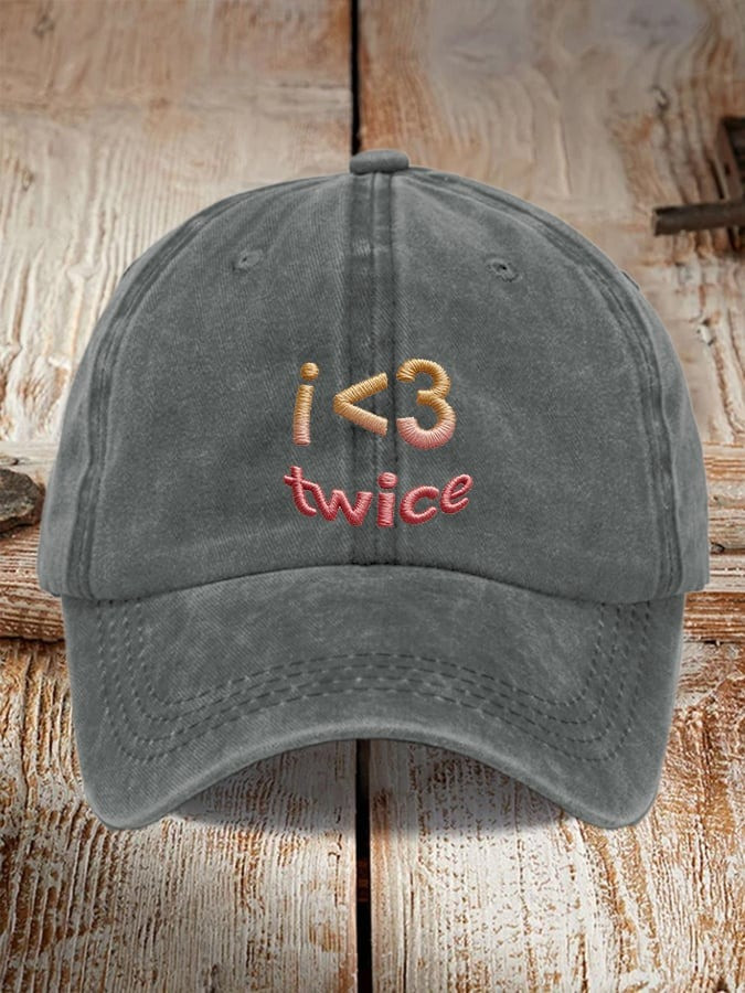 I <3 Twice Baseball Cap Cute Korean Pop Fandom Hat Gift For Twice Fan