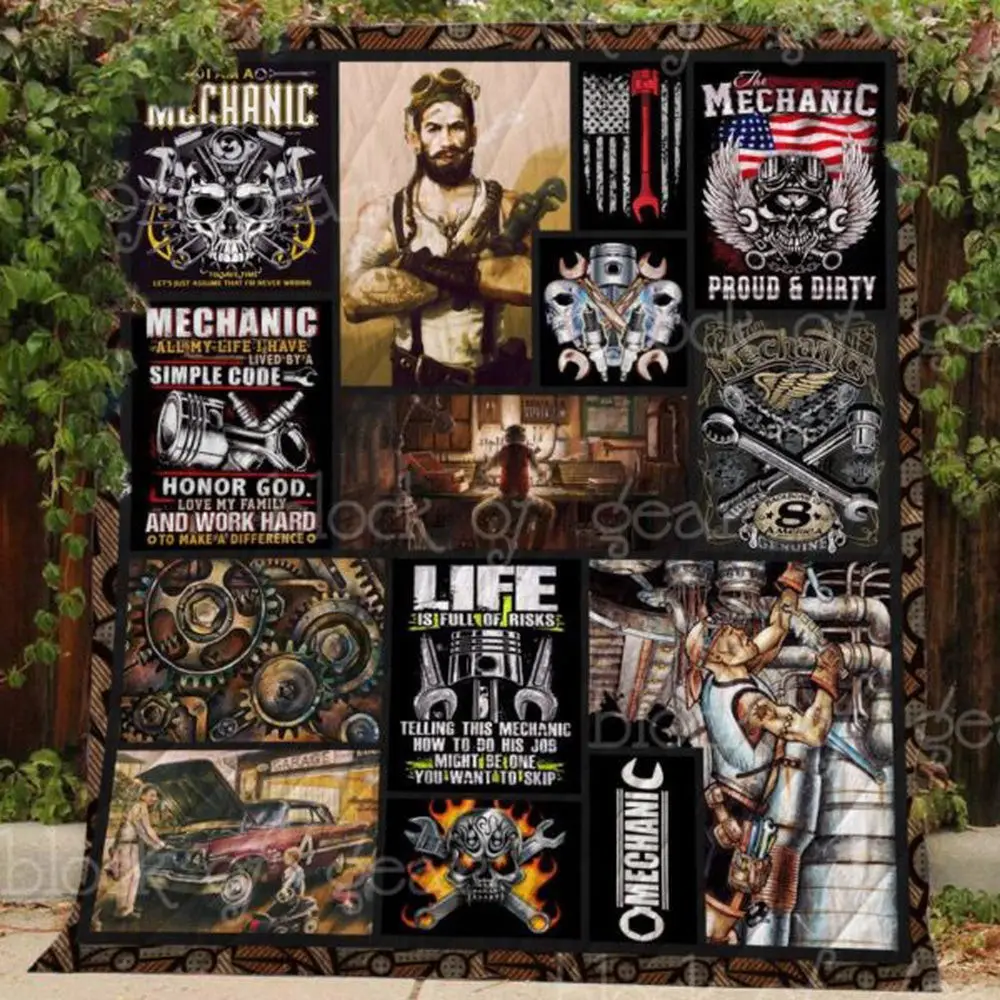 I Am A Mechanic Quilt Blanket Father's Day Perfect Gifts For Mechanic Gift For Him