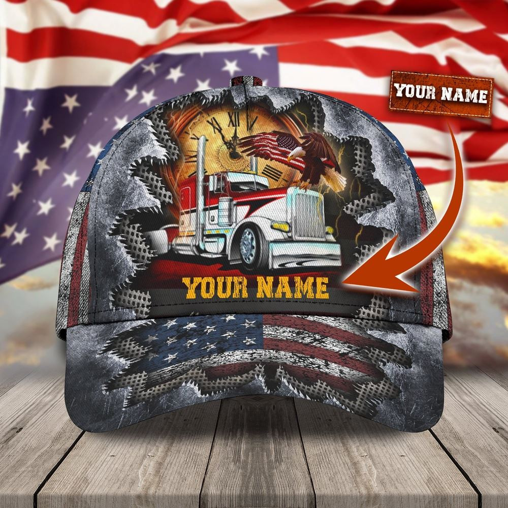 I Am American Trucker Customized Name 3D Cap Farmer Baseball Cap Gift For Farmer