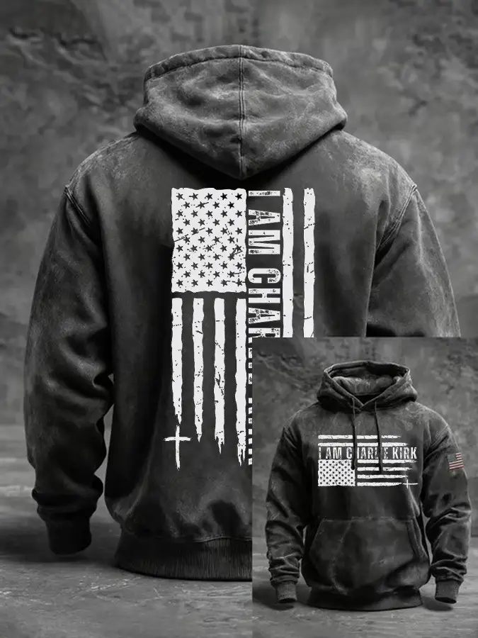 I Am Charlie Kirk Hoodie America Flag Freedom Memorial Presents For Supporters