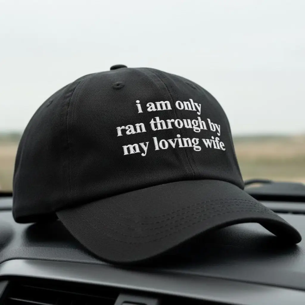 I Am Only Ran Through By My Loving Wife Hat Embroidered Christmas Gifts For Husband - WearandDecor