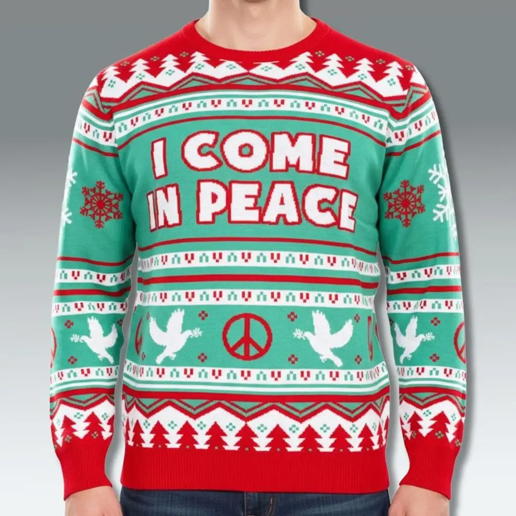 I Come In Peace Christmas Sweater Merry Xmas Sweater Christmas Present Ideas For Dad - WearandDecor