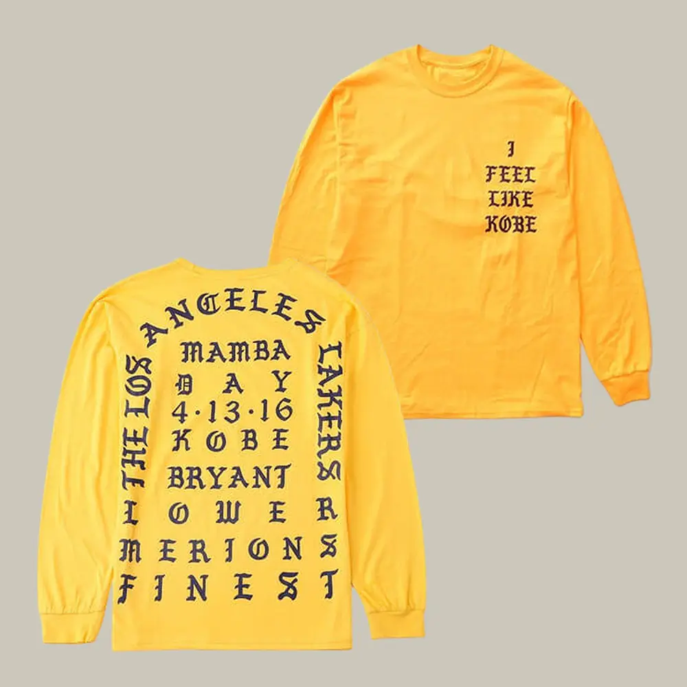 I Feel Like Kobe Bryant Kanye West Long Sleeve Shirt Music Concert Outfit Kanye West Fan Gift