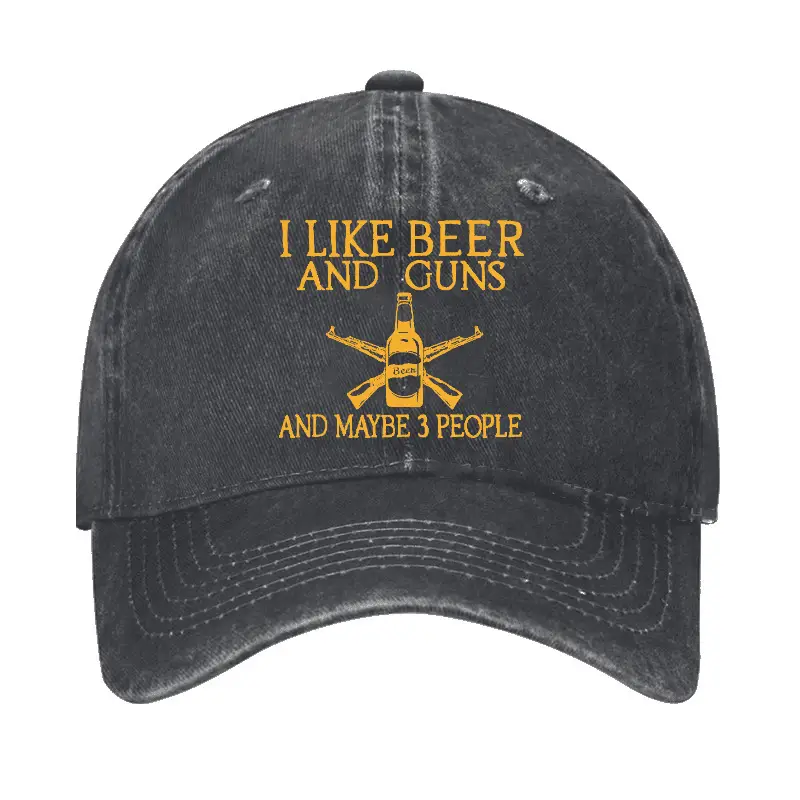 I Like Beer And Guns And Maybe 3 People Funny Cap Funny Saying Tee for Men – Sarcastic Quote Sh
