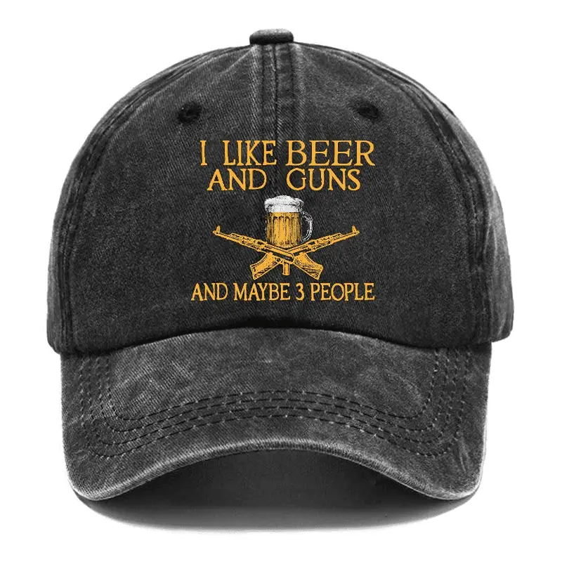 I Like Beer And Guns And Maybe 3 People Funny Custom Cap Adult Funny Shirt – Hilarious Quote T-