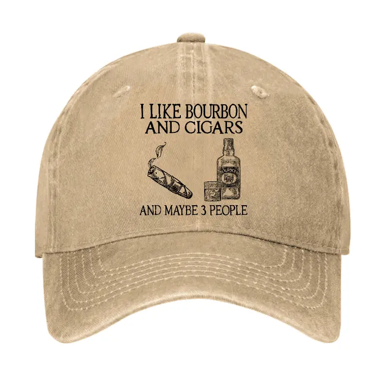 I Like Bourbon And Cigars And Maybe 3 People Funny Cap Sarcastic Men’s Tee – Funny Saying Graph