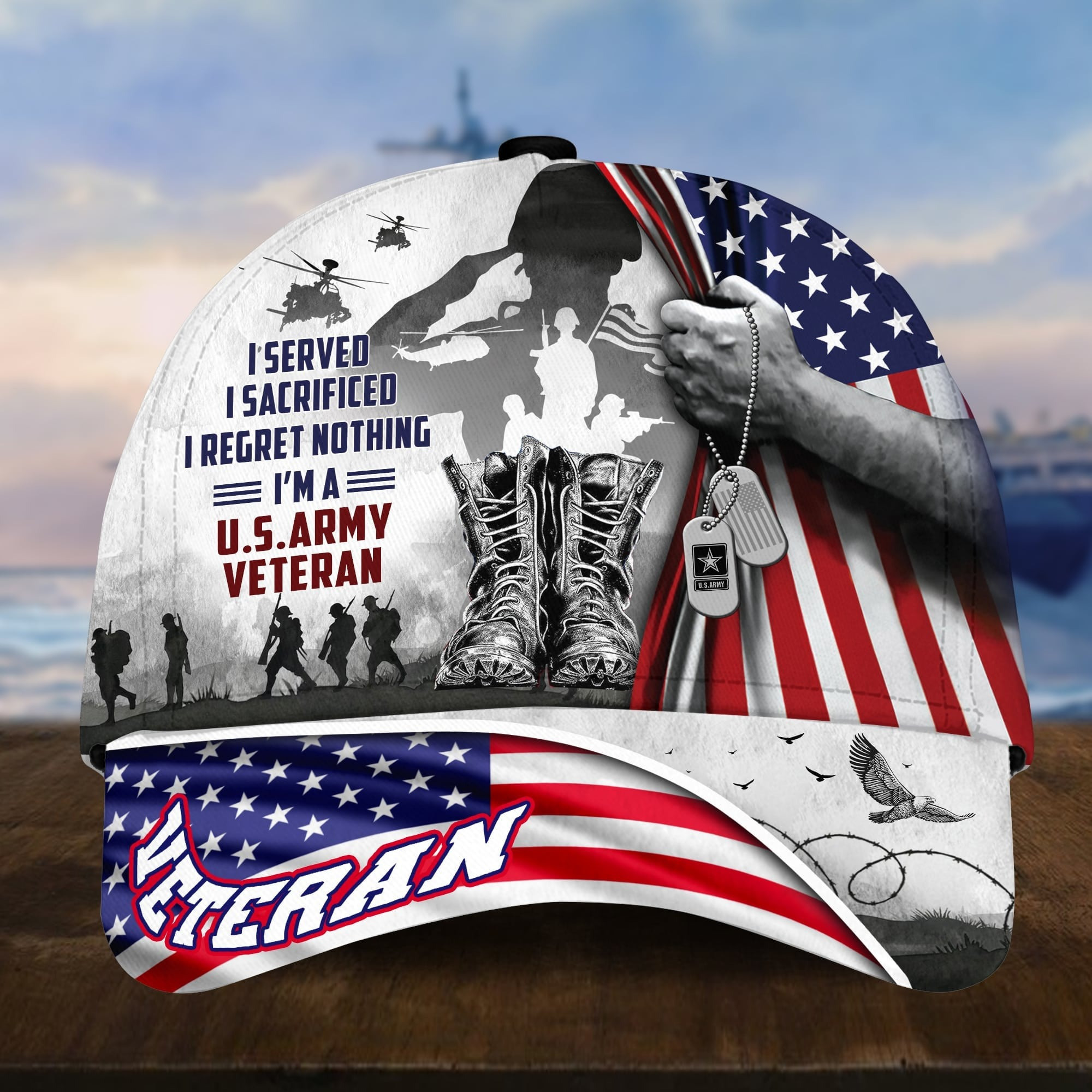 I Served I Sacrificed I Regret Nothing I Am A US Veteran Hat Best Gift for Veteran Dad