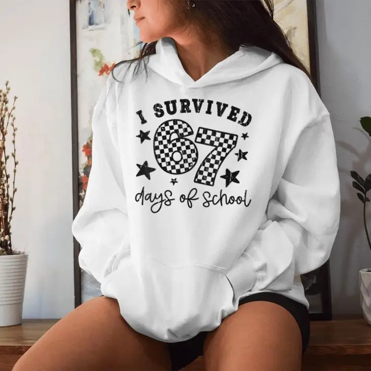 I Survived 67 Days Of School Hoodie Funny Clothes Gifts For Students Celebration