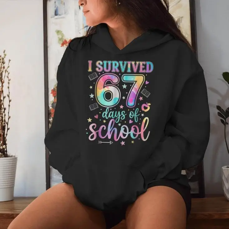 I Survived 67 Days Of School Hoodie Rainbow Galaxy Numbers Cute School Clothes Gifts