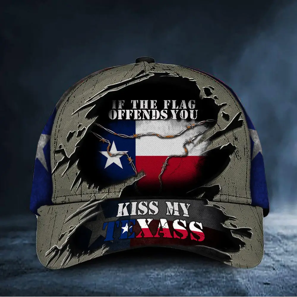 If The Flag Offend You Kiss My Texass Hat I Stand With Texas Hat Patriotic Cap Merchandise -WearandDecor