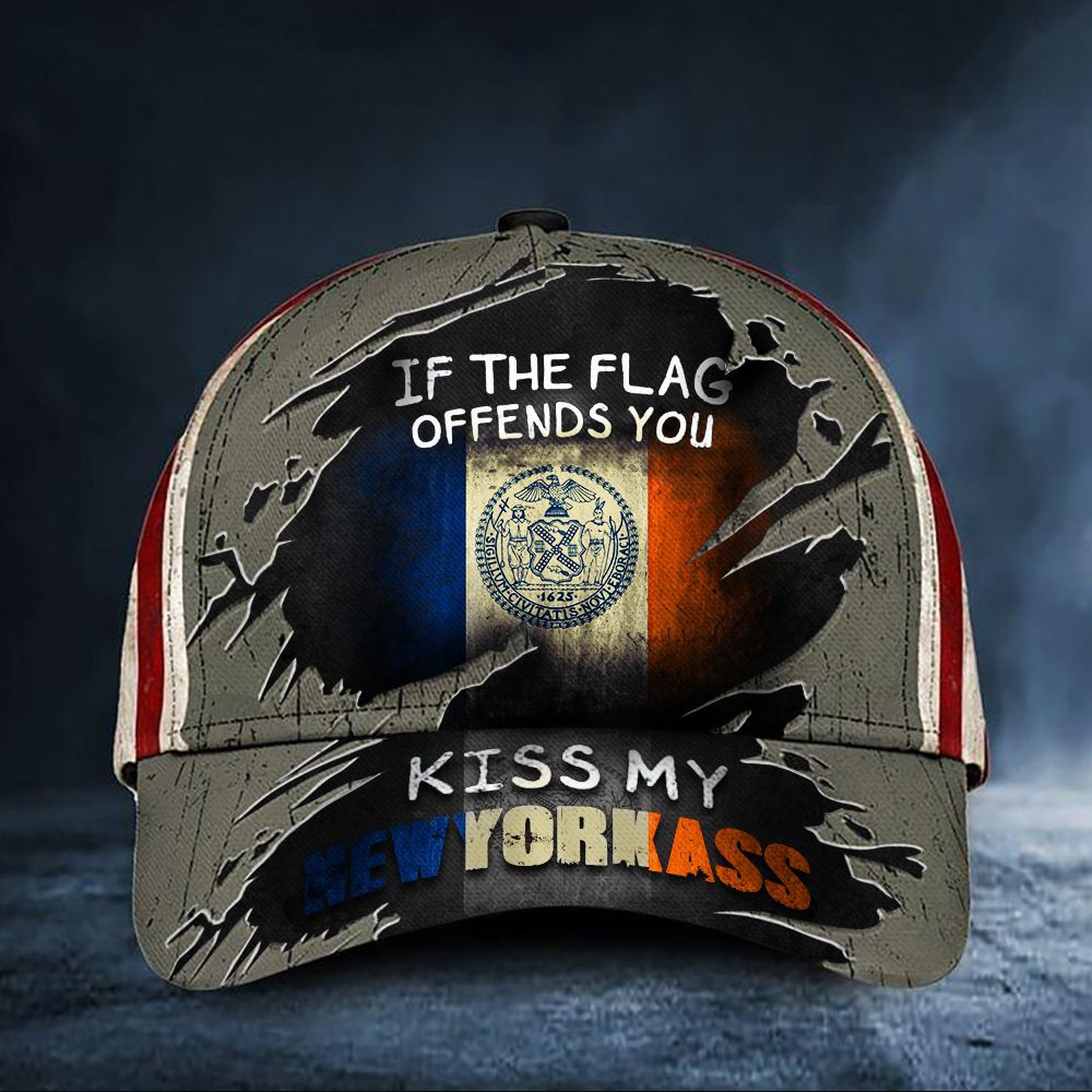 If The Flag Offends You Kiss My New Yorkass Cap USA Flag Hat Honor New York NYC Merch If The Flag Offends You Kiss My New Yorkass Cap USA Flag Hat Honor New York NYC Merch - Image 1