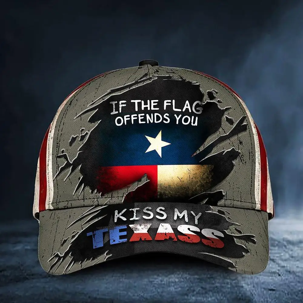 If You Flag Offends You Kiss My Texass Cap USA Texas Flag Vintage Hat Texas Merchandise -WearandDecor