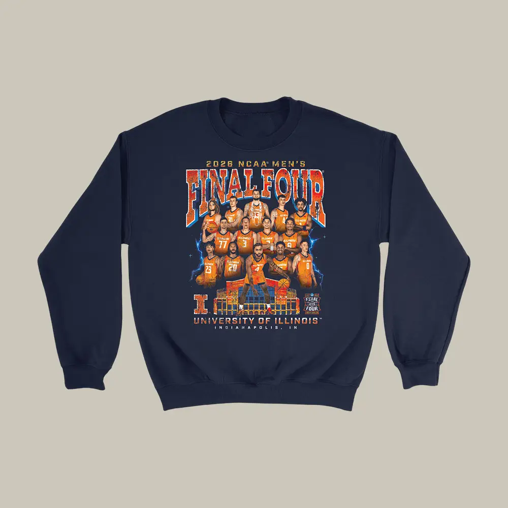 Illinois Fighting Illini 2026 Final Four Sweatshirt Basketball Clothing Final Four Gear Illinois Fighting Illini 2026 Final Four Sweatshirt Basketball Clothing Final Four Gear - Image 1