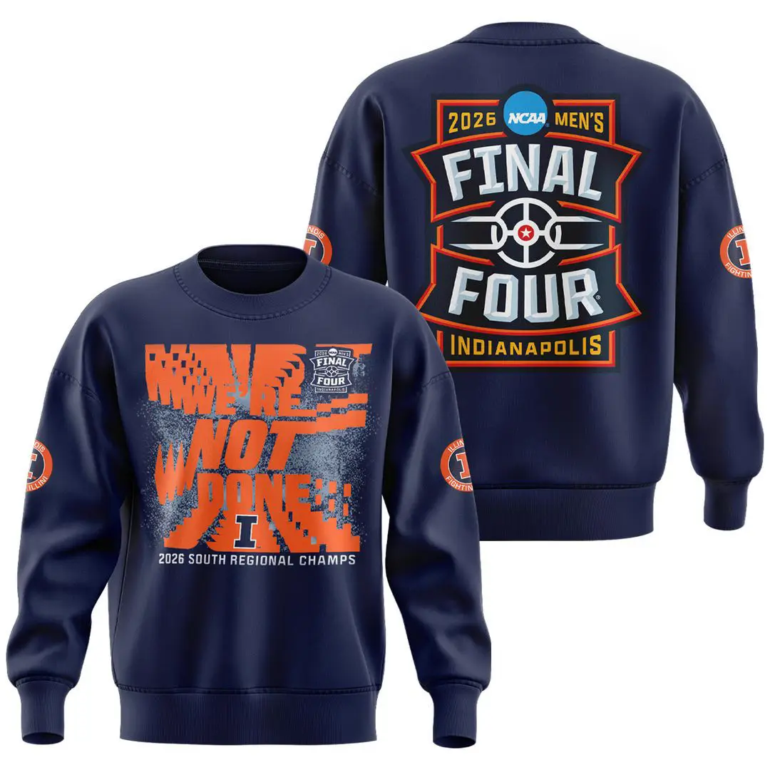 Illinois Fighting Illini 2026 Men's Basketball Sweatshirt March Madness Final Four Merch Fan Gear