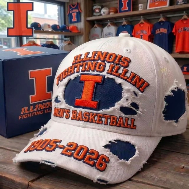Illinois Fighting Illini Men Basketball Hat Game Day Cap Gift Ideas For Son